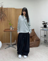 Para Soft Henley Neck Long Sleeve Tee