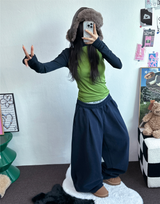 M-XL💙3サイズ💙ピンタックワイドロングパンツ🩶💙🖤🤎4カラー
