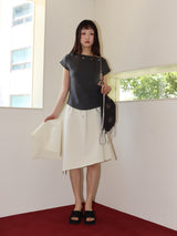 シェルキャップスリーブTシャツ (CHARCOAL)