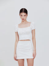 Corset crop blouse (white)