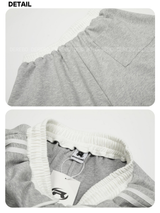 Embroidered letter wide banding sweat pants