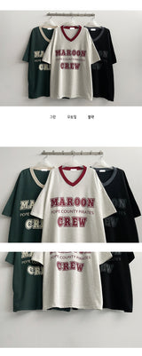 エレインカラーVネック半袖Tシャツ