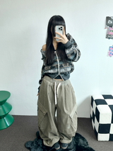 コーデュロイビッグカーゴバルーンロングパンツ 🤍💛💚2カラー