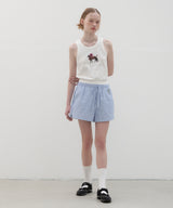 Flower Horse Tank Top - White
