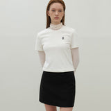 (T-6933)ESSENTIAL WARM HARF SLEEVE SLIM TEE