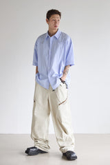 Unbalanced-line parasuit pants