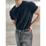 [MUSCLE FIT] ベルベットカットハーフニット(4color)