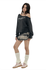 Kleen club one-shoulder sweatshirt, Pink