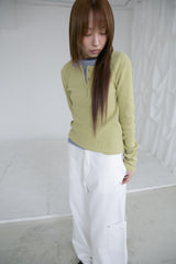 olive waffle snap top(3colors)