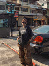 ソフフロントバルーン斜めカーゴパンツ
