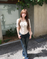Lowrise chic boots cut pants