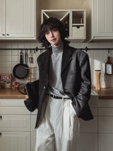 Line wool loose fit blazer
