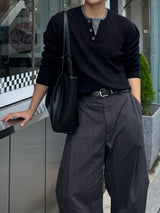 Ranne stripe pintuck curved pants