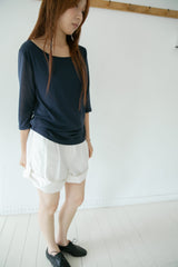 see-through sleeve capri sleeve top(3colors)