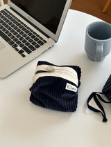 Clam round pouch _ Corduroy navy