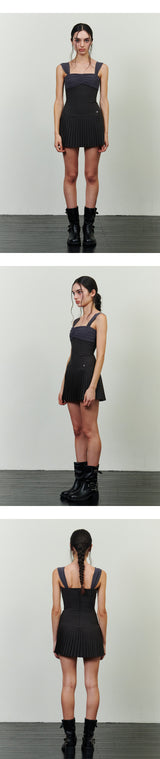 MERRY PLEATS DRESS charcoal