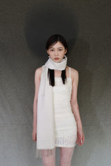 百合 Oriental paisley muffler (White)