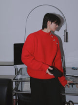 ASCLO モックネックショルダーボタンニット (4color)