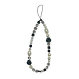 ROSE Blend Crystal Beaded Strap Black / Phone Bag Charm Gift 
