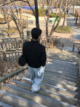 08 ベーシックピンタックワイドスウェットパンツ 4C