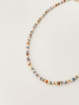 Summer Orange Beads Initials Necklace