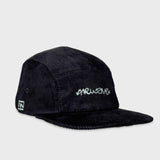 ブラックコーデュロイ 5 パネルキャップ