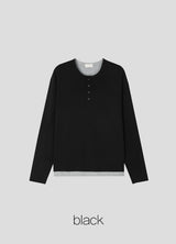 two-tone layered hem tee