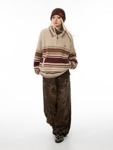 Retro printed loose casual pants