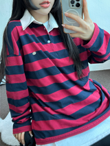キュートカラーペティット👚ストライプロングスリーブTシャツ🎀❤💚3カラー