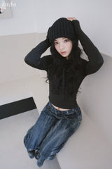 Back see-through angel long-sleeved t-shirt
