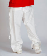 Bohemian vintage washed fringe pants _ White 