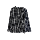 vely gingham hooded shirt