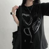 Binning Heart Round Short-Sleeved T-Shirt (3 colors) - H&L