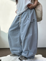 ベイビーパールスナップオーバーナイロンロゴパンツ 🎀🧸🩶🖤7カラー