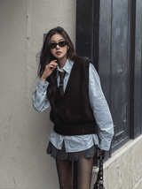 [U-BAISC] Jay Over V-neck Knit Vest