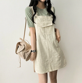 Monthly pocket suspender dress