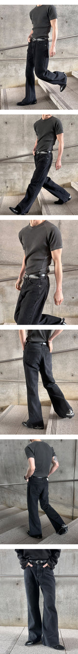 [Unisex] アンダーカッティングブーツカットパンツ