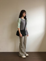 Antique frill sleeveless top (4color)