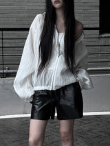 [unisex] summer cool see-through hooded zip-up (2color)