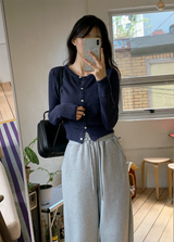 #Back Ribbon Embroidery Knit Cardigan (5color)