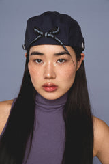 RIBBON HUNTING CAP / NAVY
