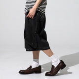 XP285 WESTERN CHAIN BERMUDA COTTON PANTS (BLACK)