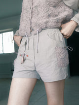 Lace Cargo Pants (Grey)
