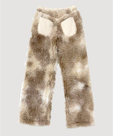 FAKE FUR STRAIGHT PANTS