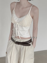Lace Patchwork Strap Sleeveless