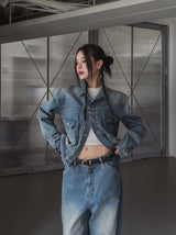 [PREMIUM/MADE] シグニチャーモルドクロップデニムジャケット