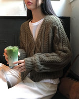 [ORIGINAL] Sand Color Heavy Knit Cardigan