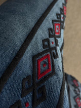 ASCLO Ethnic Embroidery Denim Bermuda Pants (2color)