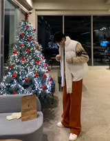 ファーストマイルドコーデュロイブラッシュドバンディングワイドパンツ