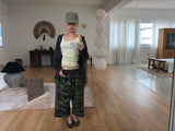 CAMO BAGGY CROPPED SWEAT PANTS
